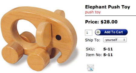 TAG Toys Elephant Push Toy